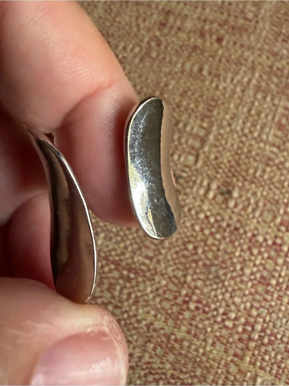 Cider Polished Silver Organic Wave Ring